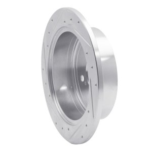 Toyota Sienna Brake Rotor (1) - Rear Right - R1 Concepts - Drilled & Slotted - Silver - `04-`10